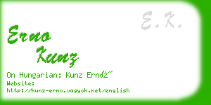 erno kunz business card